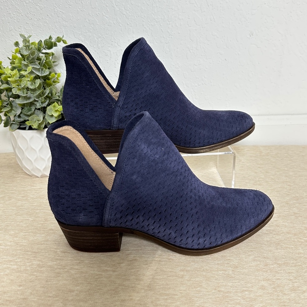 Lucky Brand Women’s Balei Heel Ankle Blue Leather Bootie Size 6.5 - Picture 6 of 14